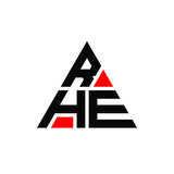 Fototapeta  - RHE triangle letter logo design with triangle shape. RHE triangle logo design monogram. RHE triangle vector logo template with red color. RHE triangular logo Simple, Elegant, and Luxurious Logo...