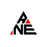 Fototapeta  - RNE triangle letter logo design with triangle shape. RNE triangle logo design monogram. RNE triangle vector logo template with red color. RNE triangular logo Simple, Elegant, and Luxurious Logo...