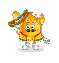 Meteor Mexican Culture And Flag. Cartoon Mascot Vector