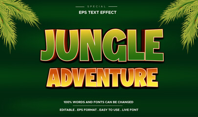 editable 3d jungle adventure text effect