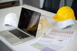 © Suriyo - Laptop computer on desk office engineer construction or Architecture design