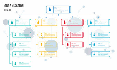 Corporate organisation chart with business people icons. Vector illustration