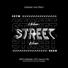 Wall Mural - Urban Street Wear T-shirt design Stacked Line Style editable text effect