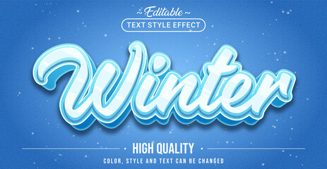 Fototapete - Editable text style effect - Winter text style theme.