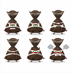 Canvas Print - Chocolate candy wrappers cartoon character with various angry expressions