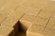 Brown sugar cubes used to sweeten drinks and beverages