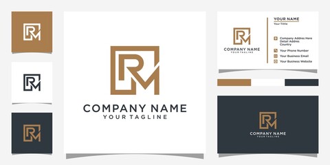 Wall Mural - RM or MR initial letter logo design vector