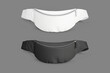 Waist bag, belt pouch or fanny pack, 3D realistic isolated mockup template. Modern white and black waist pouch or belt bag with zipper pocket, fashion and sport accessory blank mock up.3d rendering.