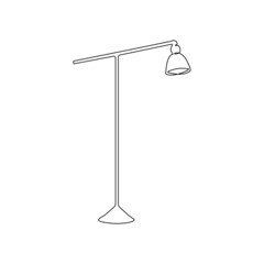 Aufkleber - Modern light lamp for home interior decorations of trendy loft style outline contour lines. Scandinavian lantern and spotlight in simple linear silhouette. Doodle vector illustration