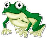 Fototapeta Dinusie - Green frog animal cartoon sticker