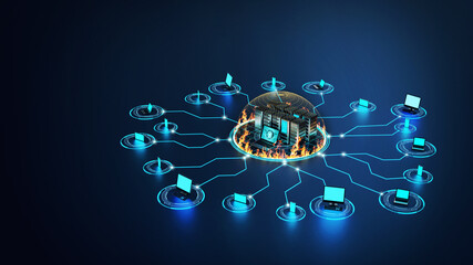 Wall Mural - internet firewall concept