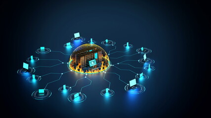 Wall Mural - internet firewall concept