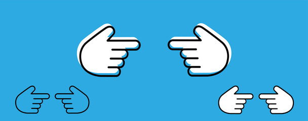 Wall Mural - hand icon on white background. vector illustration. blue background.