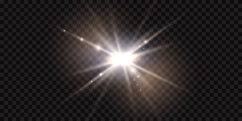 Wall Mural - sparks glitter special light effect glowing. isolated on black transparent background.