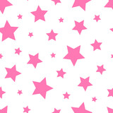Seamless pattern pink stars vector illustration