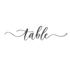 Wall Mural - Table -calligraphy inscription for wedding cards and guests seating cards.