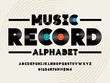 vector of phonograph disc record font and alphabet design with uppercase, numbers and symbols