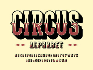 Wall Mural - stylish vintage styled alphabet design with uppercase, numbers and symbols