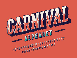 Wall Mural - stylish vintage styled alphabet design with uppercase, numbers and symbols