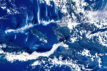 Wall Mural - from galapagos - panama. space viewpoint of earth's crust . digital enhancement. elements of this im