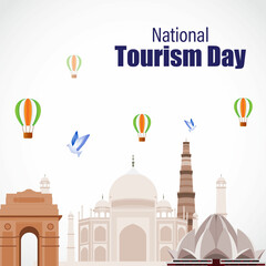 national tourism day vector illustration