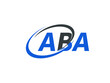 ABA letter creative modern elegant swoosh logo design