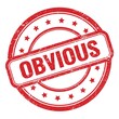 © outchill - OBVIOUS text on red grungy vintage round stamp.