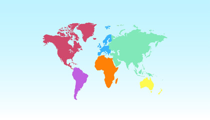  World map. Color vector modern. Silhouette map	