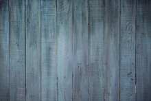 Abstract Blue And Grey Painted Wooden Fence Board Textures.