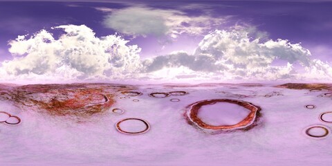 Wall Mural - alien landscape. HDRI . equidistant projection. Spherical panorama. panorama 360. environment map, 3d rendering