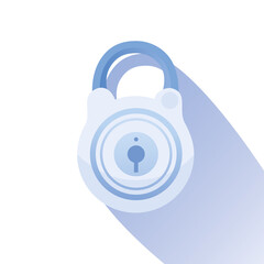 Poster - lock icon with long shadow. flat style vector illustration. Icon.