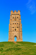 Glastonbury tor Somerset historic landmark and tourist attraction England UK