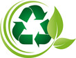 Recycling Pfeile, Blätter, Recycling und Umwelt Logo