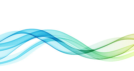 Fototapete - Vector abstract flowing wave lines background. Design element for presentation. website template