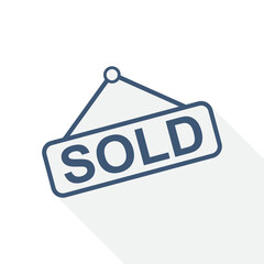 Sticker - Sold vector illustration, real estate information flat design icon in eps 10