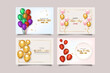 © Tanu - birthday wish set with pink balloons golden balloon