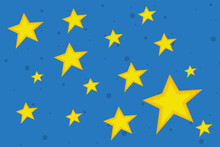 Simple Blue Background With Yellow Star Pattern