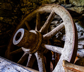 Wall Mural - old wagon wheel