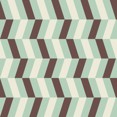 Sticker - Abstract Horizontal Zigzag Retro Pattern in Brown, Light-Blue, and White Colors. Background for Cards, Textiles, Wrapping Paper