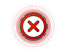 Rejected Red Sign, No, Donts Isolated On White Background. Vector Illustration.
