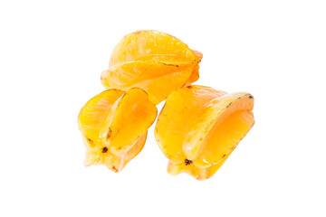 Averrhoa Carambolo - Star Fruit Or Carambola; Photo On White Background