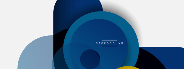 Vector round shapes circles minimal geometric background. Vector illustration for wallpaper banner background or landing page