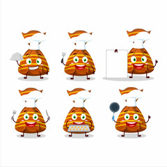 Canvas Print - Cartoon character of orange candy wrappers with various chef emoticons