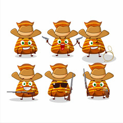 Poster - Cool cowboy orange candy wrappers cartoon character with a cute hat