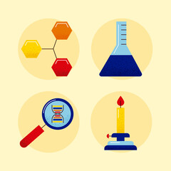 Wall Mural - four dna study icons