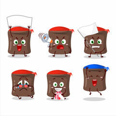 Poster - Mascot design style of chocolate marshmallow character as an attractive supporter