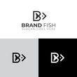 B letter and fish logo simple and modern minimal logo for your brand or company