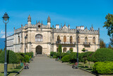 Beautiful historical and architectural museum of Dadiani palaces, located in a park in Zugdidi on a sunny bright day, Georgia