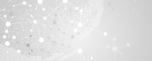 Neural network concept. Connected cells with links. High technology process. Abstract background