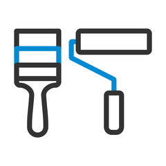 Poster - Icon Of Construction Paint Brushes